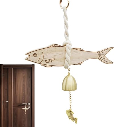 Houten Deurbel - Vis Chime - Winkel Decoratie - Uniek Visontwerp - 30 cm Lengte - Multicolor
