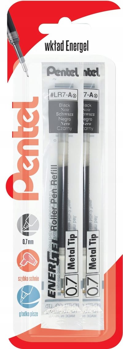 Pentel EnerGel LR7 Wol - Zwart, 2 st