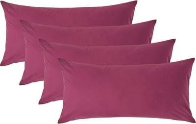 Homescapes Kussensloop 40x80 cm Set van 4 – Bordeaux – 100% Egyptisch Perkal Katoen – 200 TC