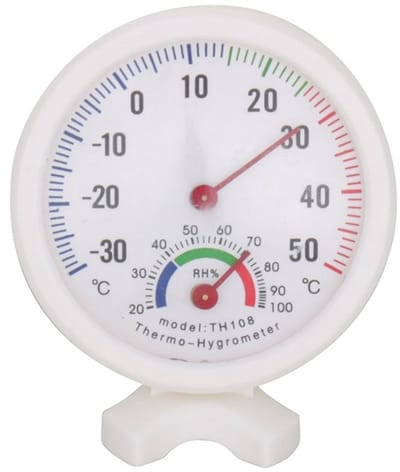 Allecto - Binnenthermometer - Hygrothermograaf - Analoge temperatuur-vochtigheidsmeter - Compact formaat - Wijzerplaat - Geschikt voor huis en kant...
