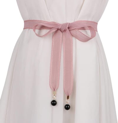 Stijlvolle Dames Tailleketting van Gevlochten Touw - Casual Dunne Riem voor Jurken in B-Pink, Perfect voor Modebewuste Vrouwen