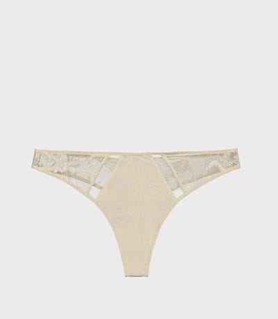 Calvin Klein - Damesslip String - Beige - Kant - Maat S