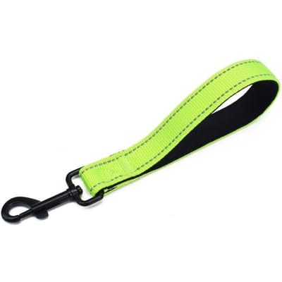 Laisse pour chien 25 cm Laisses pour chiens Laisse courte réfléchissante Pour la promenade de chiens de taille moyenne à grande Poignée souple rembourrée Laisses pour chiens Chaîne courte pour animaux de compagnie vert