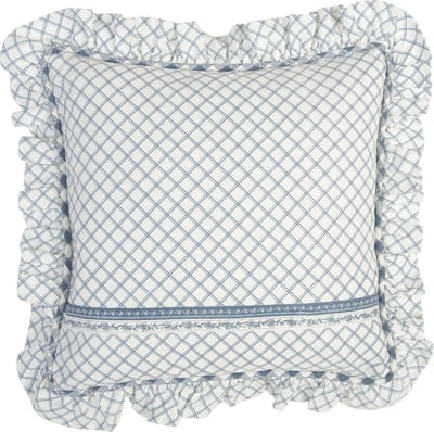 Clayre & Eef - katoenen Kussenhoes - Animal Parade - Blauw / Wit - 40 x 40 cm