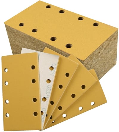 Schuurpapier 93 x 185 mm met 8 gaten, 50 stuks P220, slijtagebestendige schuurvellen voor hout, metaal en kunststof