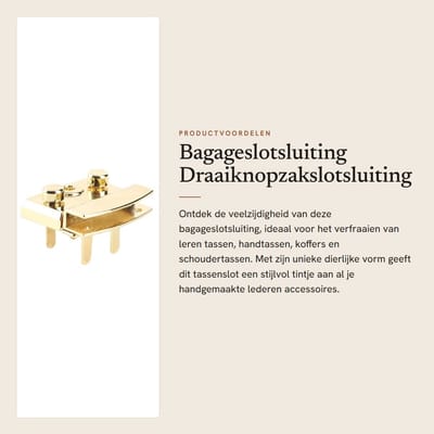 Dailygoods- Bagageslotsluiting Draaiknop in Dierlijke Vorm - Roestvrij Staal - Handtas/Koffer - Leren Tas - Sieraden/Geschenken - Duurzaam Ontwerp - Tassenslot