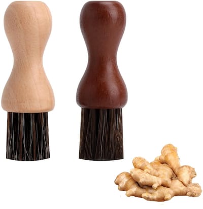 Set van 2 Natuurlijke Groenteborstels met Houten Handvat - Delicate Reiniging