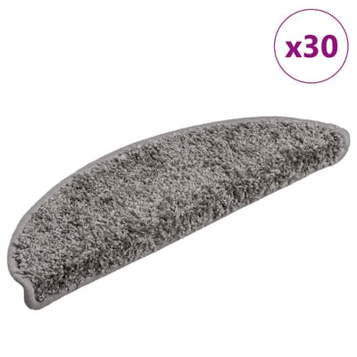 vidaXL - Trapmatten - 30 - st - 56x17x3 - cm - Grijs - Halfrond