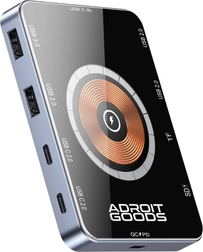 AdroitGoods 10 In 1 Usb-C/A Hub - 15W Draadloze Oplader - Tf/Sd Kaartlezer Qc/Pd Voeding - Docking Station