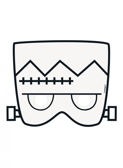 UNIQUE - 8 papieren maskers om te kleuren Halloween, creatieve kinderactiviteit