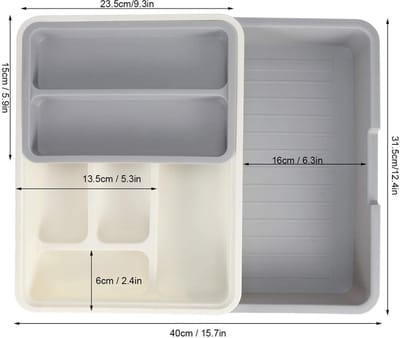 Dailygoods- Bestekopbergvak Uitbreidbaar - Verstelbaar Compartiment - Organizer - Opbergrek - Opruimen - Geschikt voor Lepels en Kookgerei - Bestekorganizer