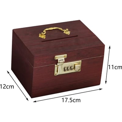 Boîte en bois de style vintage, organiseur de tirelire avec mot de passe, coffre au trésor pour enfants, cadeaux souvenirs