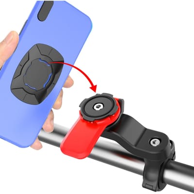 Fiets Mobiele Telefoonhouder Verstelbaar Draaibaar Schokbestendig Motorfiets Telefoonhouder voor Elektrische Scooter Zwart Rood (HL 143A) blue