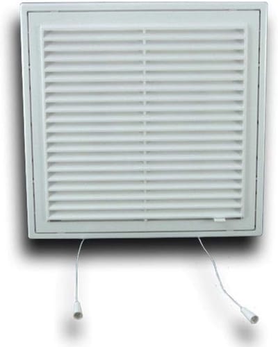 Afsluitbaar Ventilatie Rooster met Flens en Insectenhor - Ø200 / 250x250mm