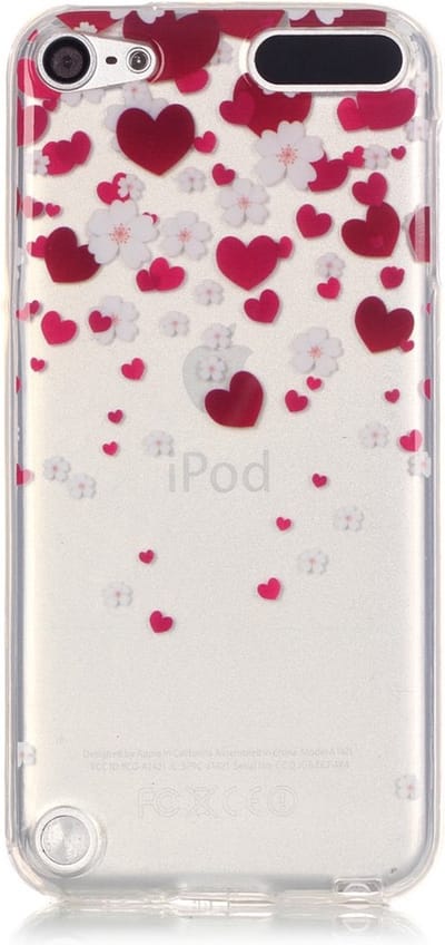 Peachy Beschermhoesje TPU geschikt voor iPod Touch 5 6 7 hartjes doorzichtig