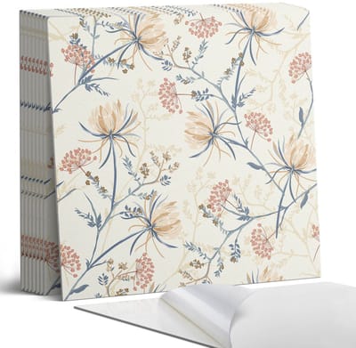Coloray Plaktegels - Bloemenpatroon op de achtergrond Portugese Tegels - 30 cm x 30 cm - Romig Plaktegels - 9 stuks - Vierkant PVC Tegels - Plaktegels Keuken - Zelfklevende Vloertegels - Vinyltegels Vloer Zelfklevend - Zelfklevende Tegels