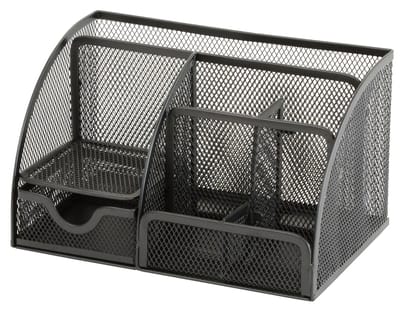 Igoods Office Depot Bureau organizer Zwart Draadgaas 22,2 x 14 x 12,5 cm