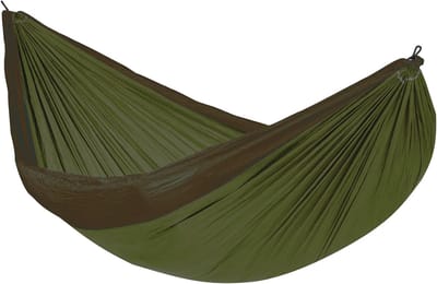 Reishangmat Eénpersoons - Outdoor Hangmat - Kamperen en Reizen - Hoge Gewichtscapaciteit - 43x23x14 cm - Legergroen