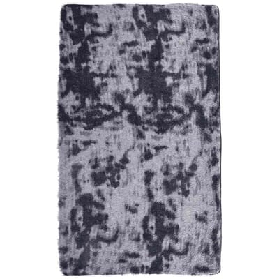 vidaXL - Hoogpolig - vloerkleed - NAVARRA - 60x100 - cm - polyester - donkergrijs