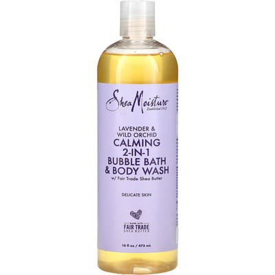 SheaMoisture, Kalmerende 2-in-1 Schuimende Bad- & Douchegel, Lavendel en Wilde Orchidee, 473 ml (473 ml) white