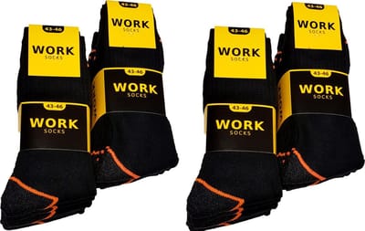 Work werksokken 20 paar fluor oranje maat 39/42