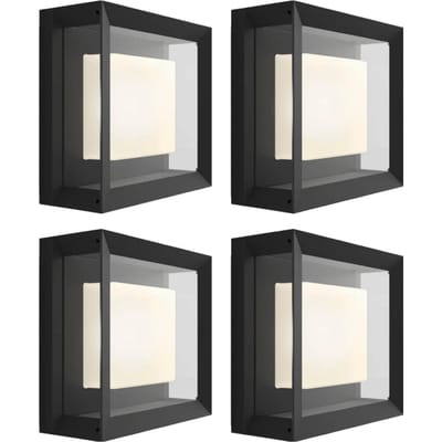 Philips Hue Econic muurlamp White and Color Zwart modern 4-pack