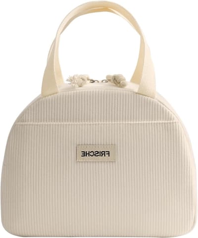 Vrouwelijke Geïsoleerde Lunchtassen voor Werk, School en Picknick met Warmte-isolerende Voering (Beige)