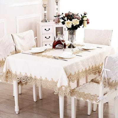Tafelkleed Crème Tafelkleed Europa Luxe Geborduurd Tafelkleed Wateroplosbaar Kant Tafelkleden Koffie Woonkamer Thuis Zacht 40X40cm Square 2pcs white