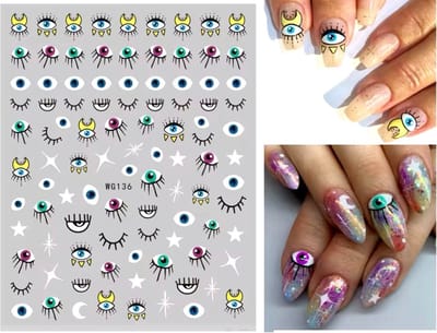 Akyol - Nagel stickers - nagelsticker - nagels - nagel sticker - decoratie - stickers voor nagels - stickers – meiden nagelsticker – fantasie – regenboog – ster – stickervel voor nagels