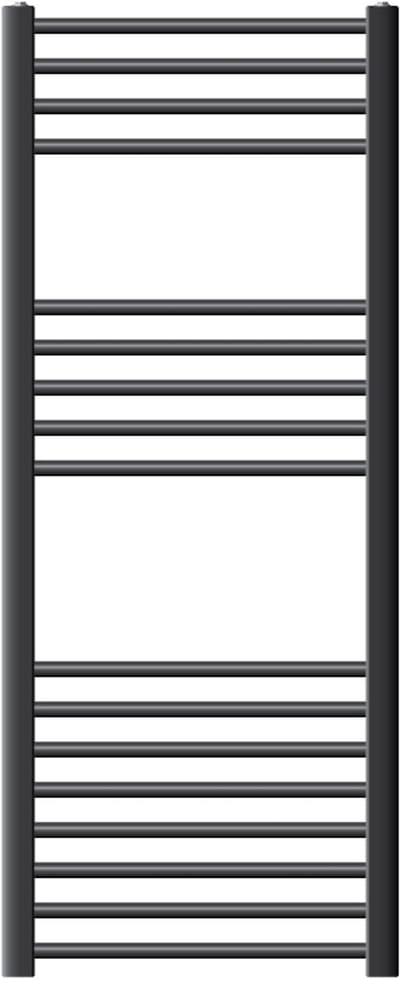 Elektrische badkamerradiator met verwarmingselement 900W 500x1200 mm antraciet gebogen met zijaansluiting & thermostaat Digitaal display LuxeBath