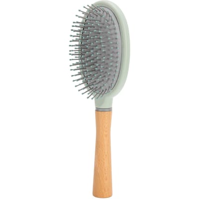 Ontklittingshaarkwast Draagbaar Houten Handvat Hoofdhuid Massage Paletborstel Stylingtool voor Nat Droog gray