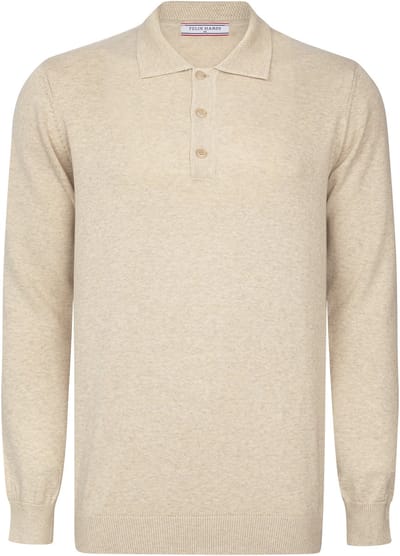 Felix Hardy Trui Met Polokraag - Polo Shirt - 100% Katoen Heren Beige - 2Xl