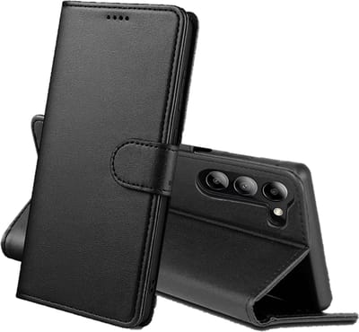 Hoesje Portemonnee voor Samsung Galaxy S25 Zwarte portemonnee met magnetische klep en kaartopslag