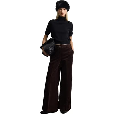 Katoenen flared broek dames Stefanel