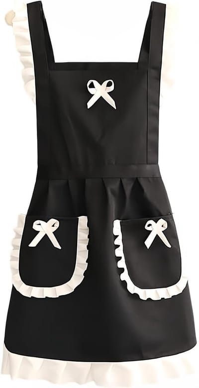 damesschort, zwart schort met 2 zakken, waterdicht keukenschort, chef-kok schort voor koken, tuinieren, perfecte cadeaus voor moeder, vrouw, vriendin, oma