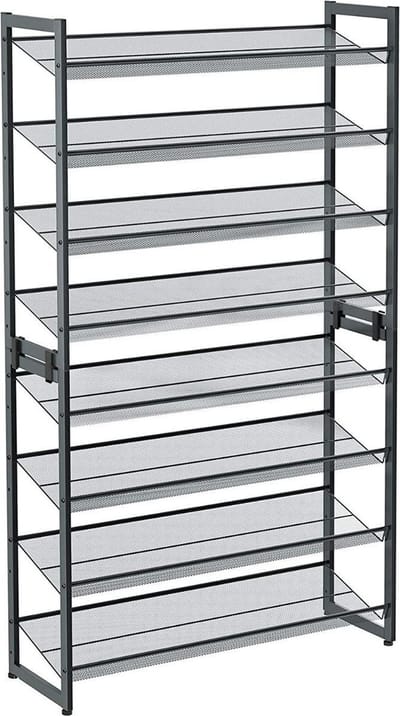 Hoppa! | Schoenenrek 8 Niveaus | Grijs | Metaal | 93 x 163 x 30 cm (B x H x D)
