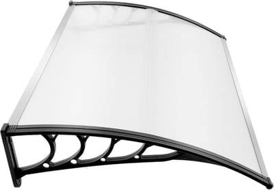 Luifel voordeur - Overkapping entree - Bescherming tegen weer - Moderne boogvorm - 90 x 150 cm - Helder en zwart