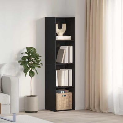 vidaXL - Boekenkast - Muurmontage - Zwart - Eiken - 143 - x - 30 - x - 36 - cm