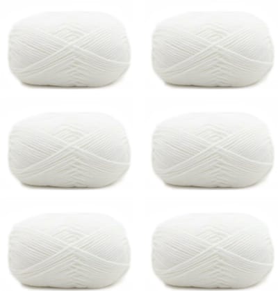 Haakgaren, acryl, 50 g, wit, voor haken en handwerk