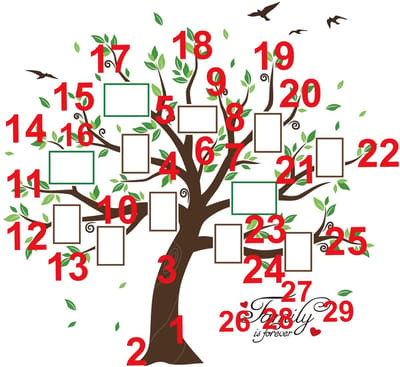 Dailygoods - Familieboom Muurstickers - Fotolijst Boom - Unieke Wanddecoratie - Multikleur - Creatieve Muurdecoratie - Geschikt voor Woonkamer en Slaa...