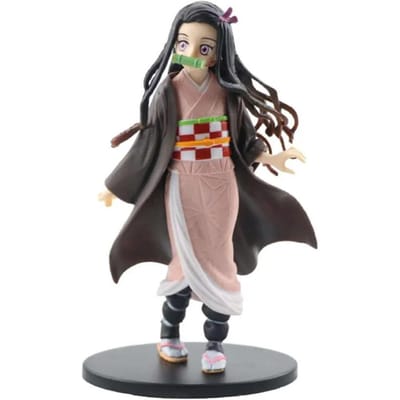 DE Actiefiguur Demon Slayer Kimetsu no Yaiba figuur Kamado Tanjirou Agatsuma Zenitsu Nezuko Krijger PVC Model Speelgoed black
