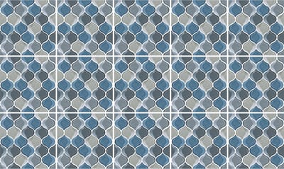 Plaktegels - Zelfklevende Tegels - 15x15 cm - Ulticool - Geometrische Figuren Blauw Grijs - Decoratie Sticker Tegels - Wanddecoratie - 15 stuks Plakfolie Tegelstickers - Sticktiles - Badkamer - Keuken
