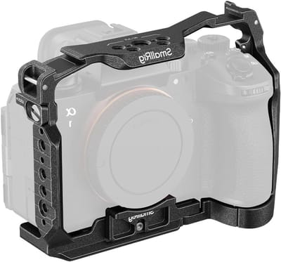 Normale Cage voor Sony Alpha 1 II/Alpha 9 III met Teleconverter Ondersteuning en Snelle Ontgrendeling, Optimale Stabiliteit voor Natuurfotografie met Driepuntsvergrendeling