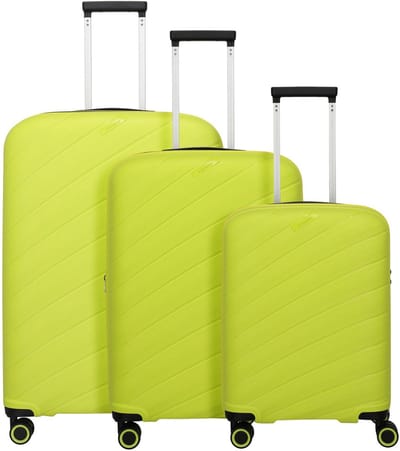 Travelite Burano 4 wielen Kofferset 3-delig met uitbreidingsplooi - Harde bagage - TSA slot - apple green