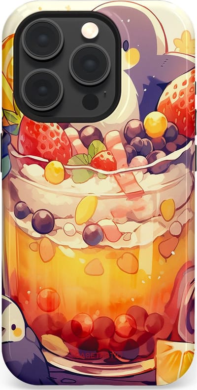 Casetastic Hoesje Geschikt voor Apple iPhone 15 Pro Magsafe - Stijlvolle Beschermende Duo-layer Case - pinguïn Cocktail