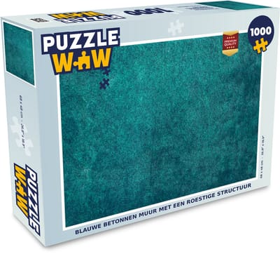 Puzzel Blauwe betonnen muur met een roestige structuur - Legpuzzel - Puzzel 1000 stukjes volwassenen