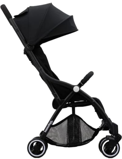 Hamilton by Yoop Kinderwagen S1 Plus zwart - model 2023 - compacte en met één hand opvouwbare kinderwagen - lichte kinderwagen tot 22 kg - kinderwagen met rugleuning en verstelbare voetensteun