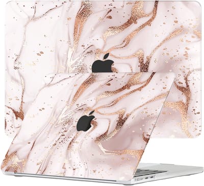 Lunso Geschikt voor MacBook Air 15 inch (2023-2026) cover hoes - case - Marble Vera