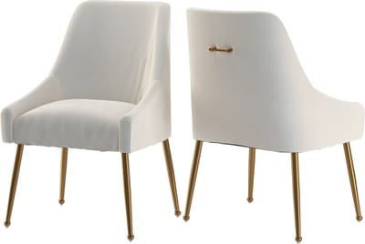 Daphne- Fauteuil Witte Fluwelen Set van 2
