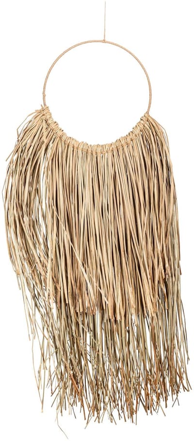 ARTYFETES - Ronde hangdecoratie van natuurlijke raffia 90 x 28 cm in dromenvangerstijl